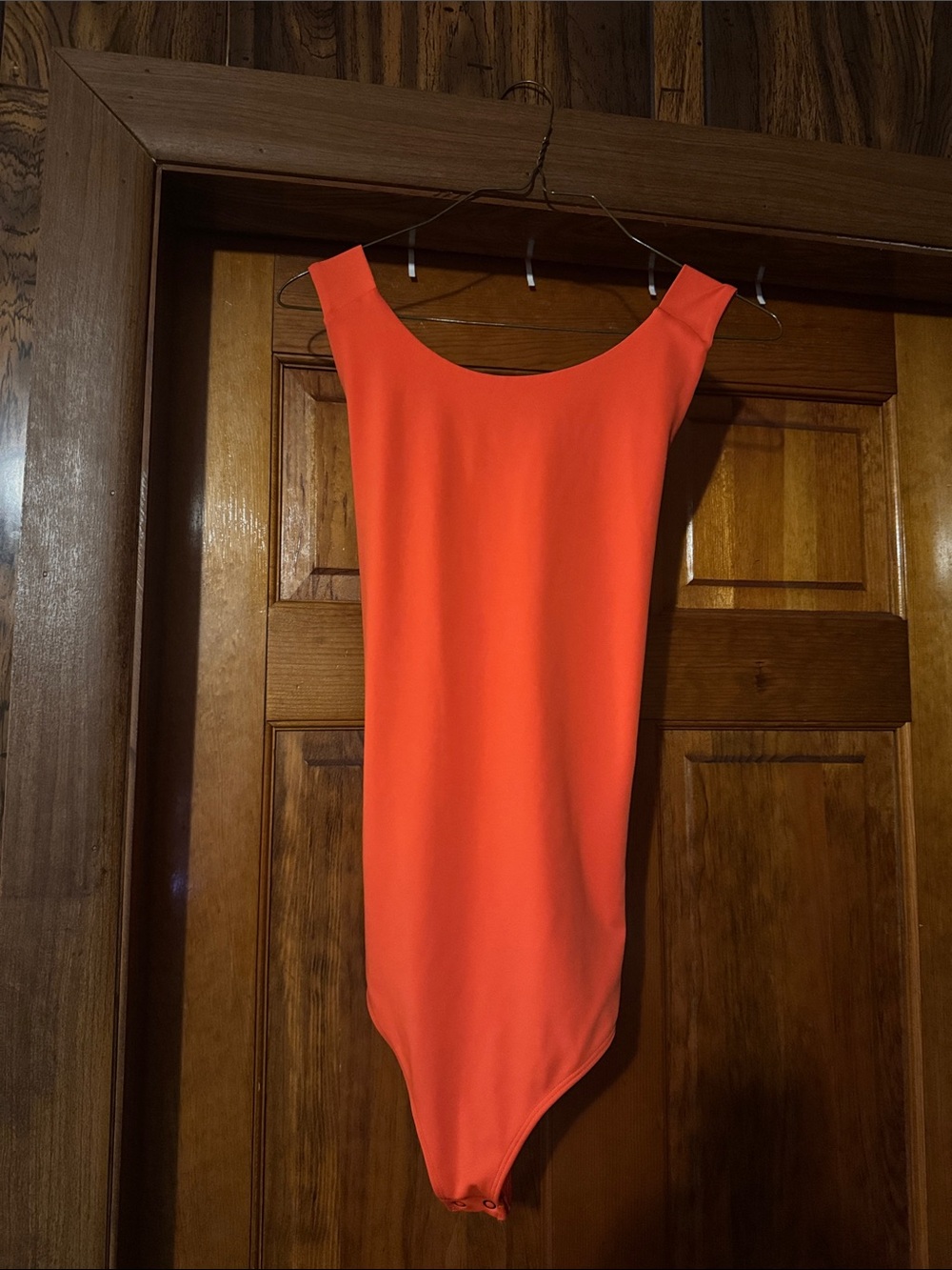 Express Neon Orange Sleeveless Bodysuit